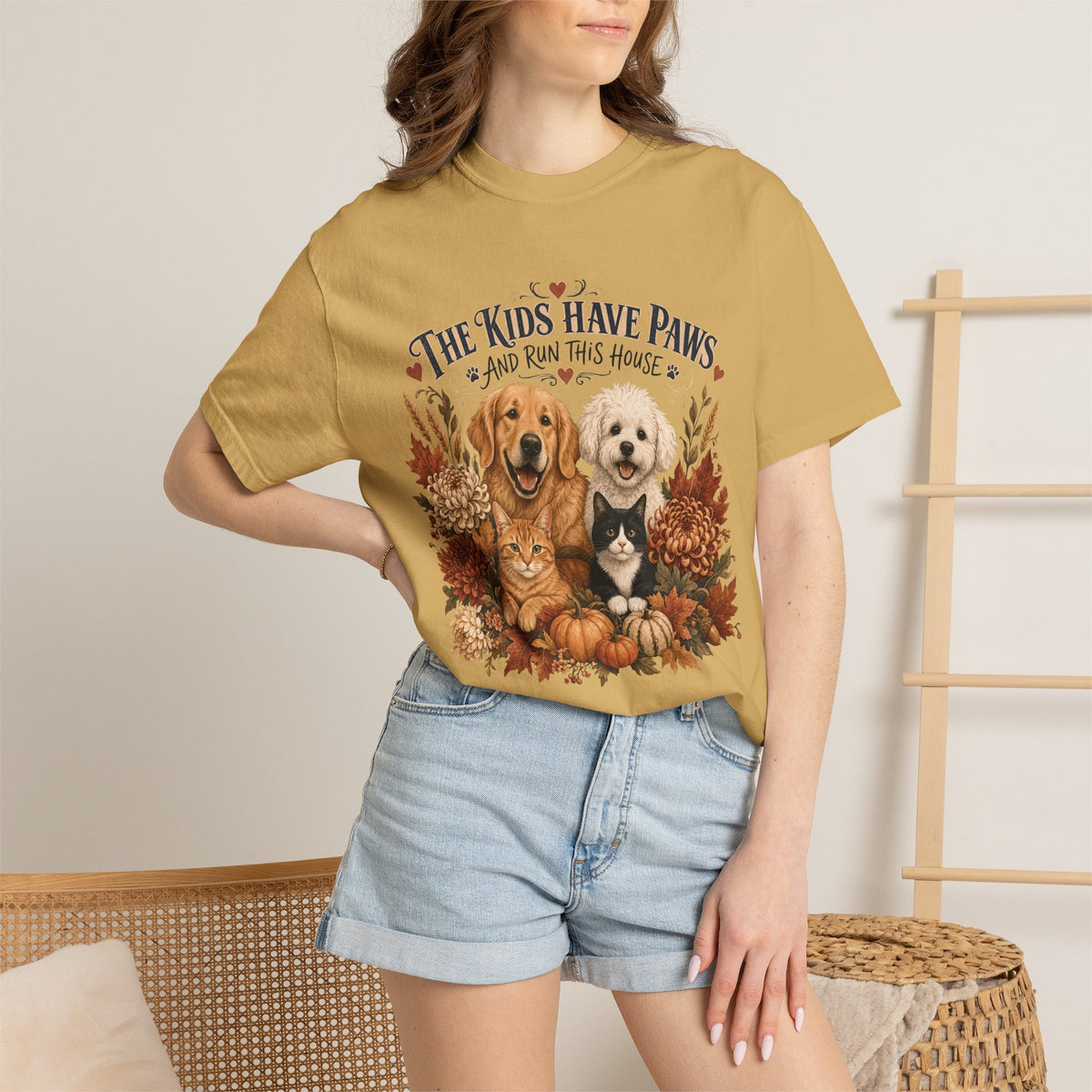 The Kids Have Paws & Run This House – Funny Pet Parent T-Shirt