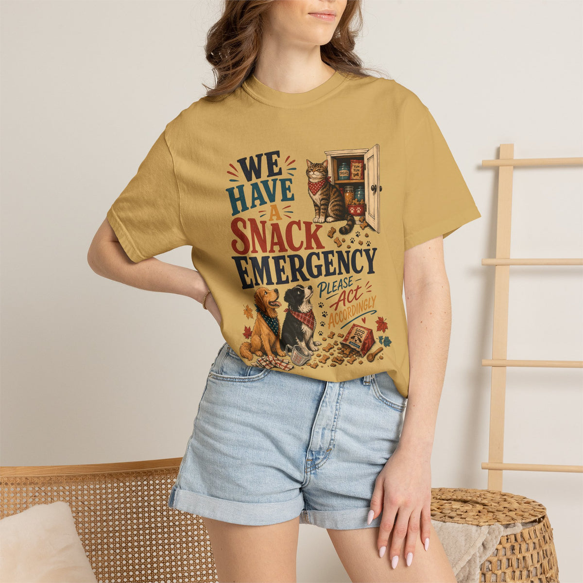 We Have a Snack Emergency – Funny Dog & Cat T-Shirt