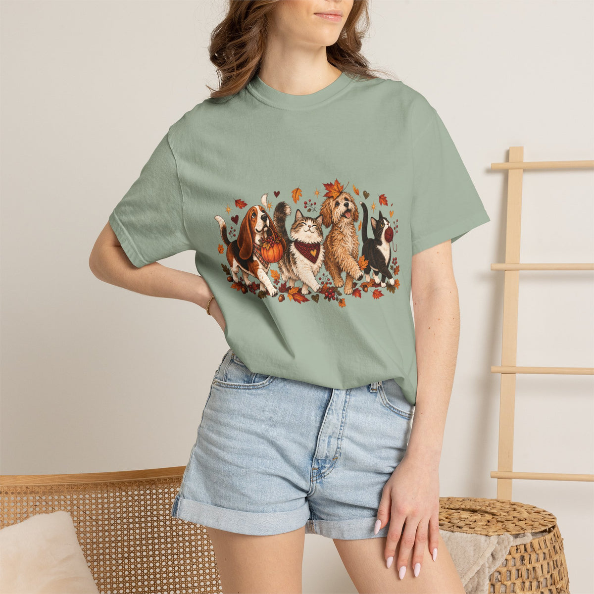 Home Is Where They Wait T-Shirt – Dog & Cat Pet Lover Floral Tee