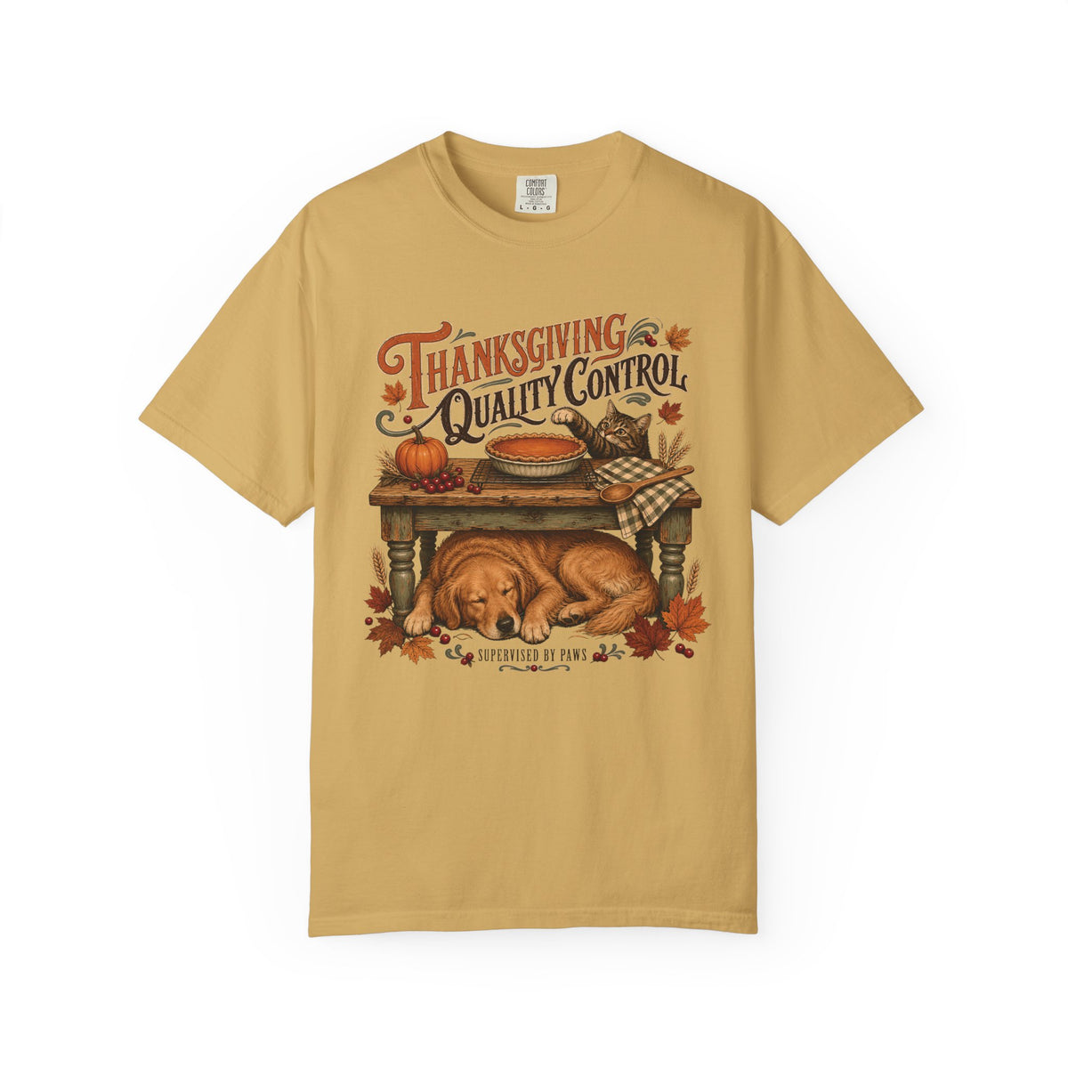 Thanksgiving Quality Control T-Shirt – Funny Dog & Cat Thanksgiving Pet Parent Tee