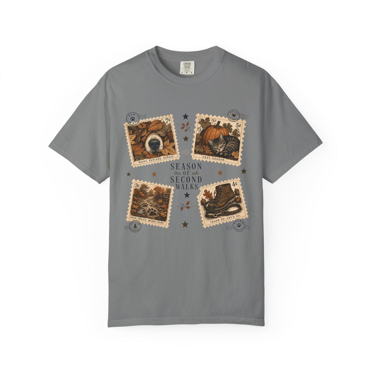 Season of Second Walks T-Shirt – Vintage Fall Dog Walking Pet Parent Tee