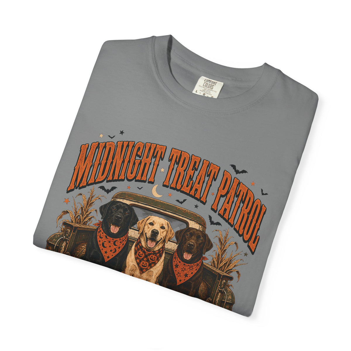 Midnight Treat Patrol Labrador T-Shirt – Funny Halloween Dog Lover Tee