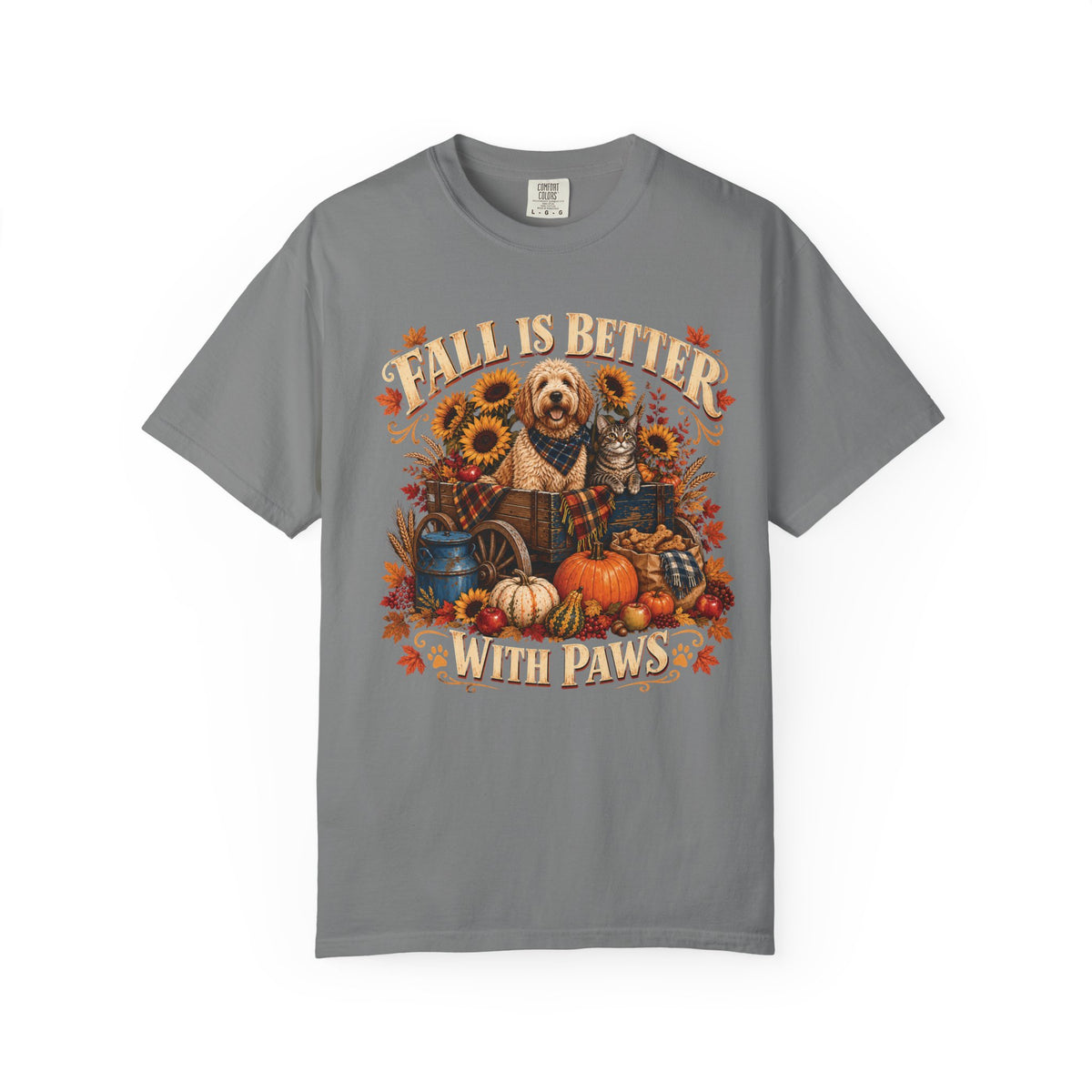 Fall Is Better With Paws – Dog & Cat Autumn T-Shirt