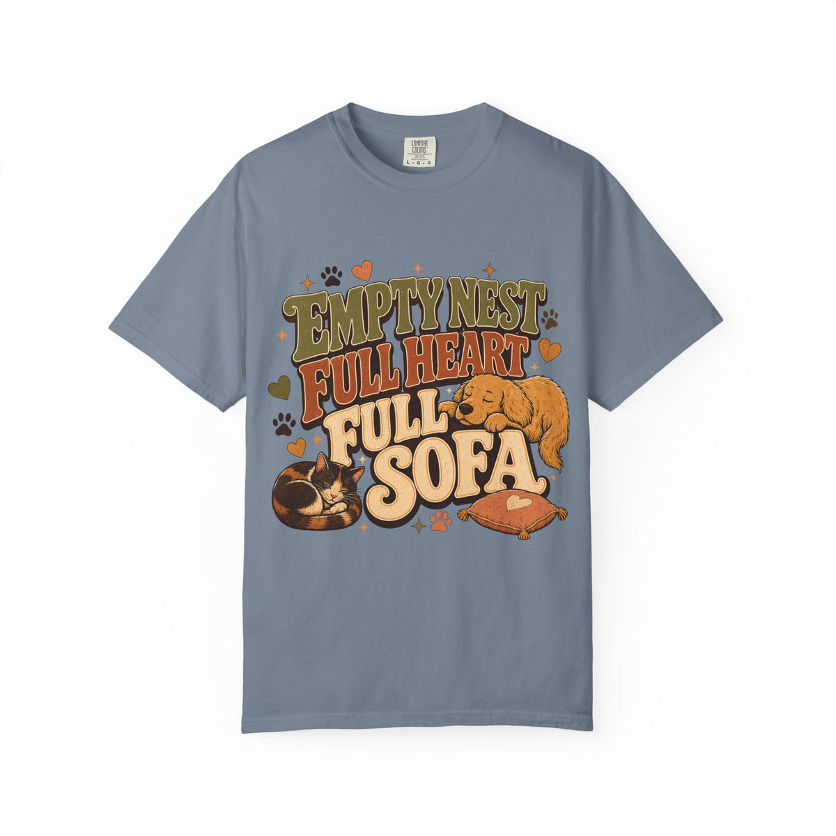 Empty Nest Full Heart Full Sofa Dog and Cat T-Shirt