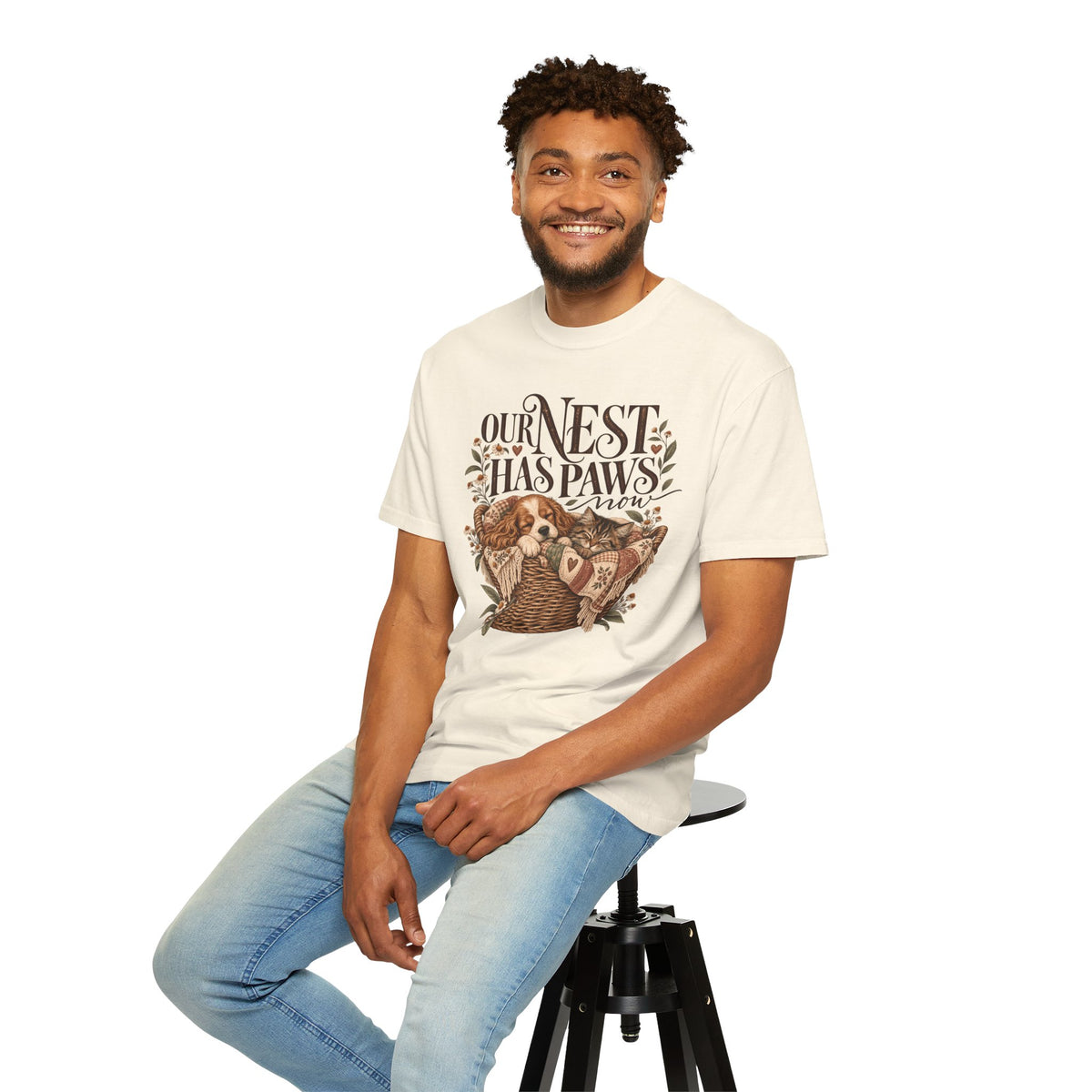Our Nest Has Paws Now T-Shirt – Cozy Dog & Cat Lover Tee