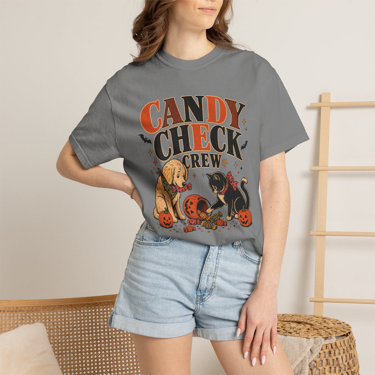 Candy Check Crew Halloween T-Shirt – Funny Dog & Cat Pet Lover Tee