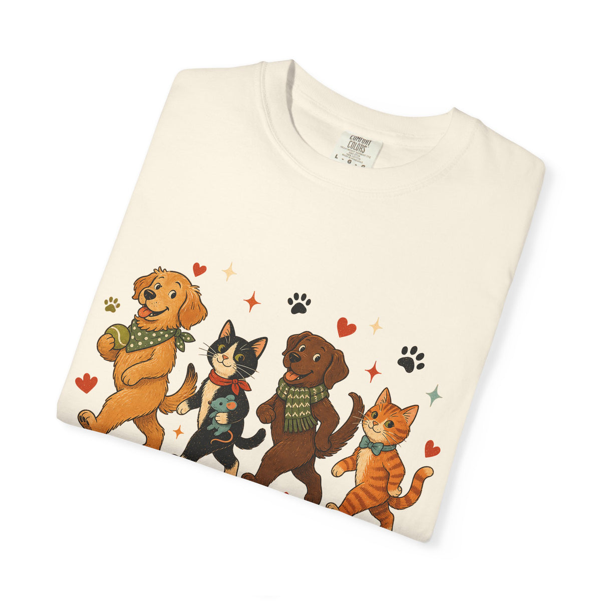 Dog and Cat Parade T-Shirt – Cute Multi-Pet Parent Graphic T-Shirt