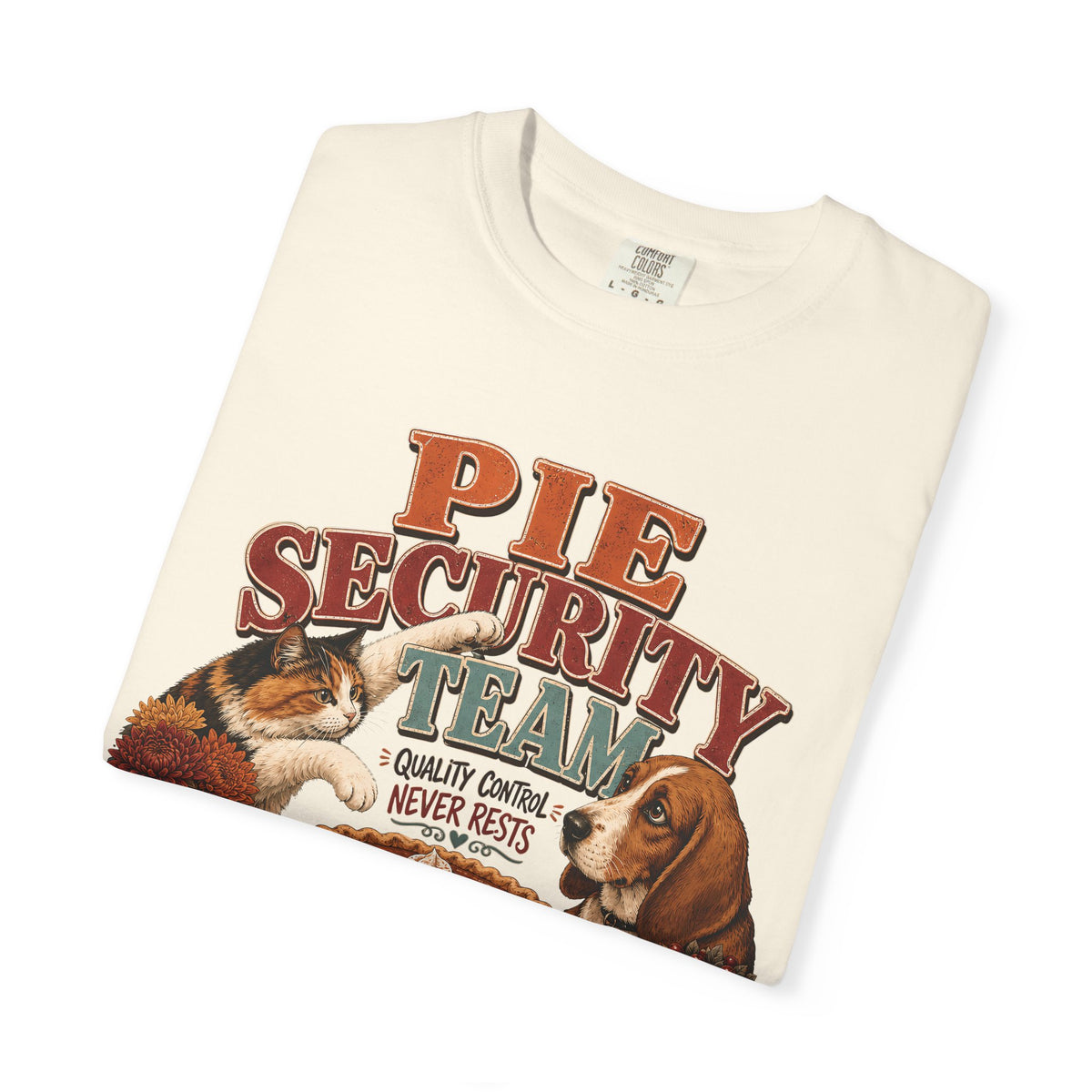 Pie Security Team – Funny Thanksgiving Dog & Cat T-Shirt