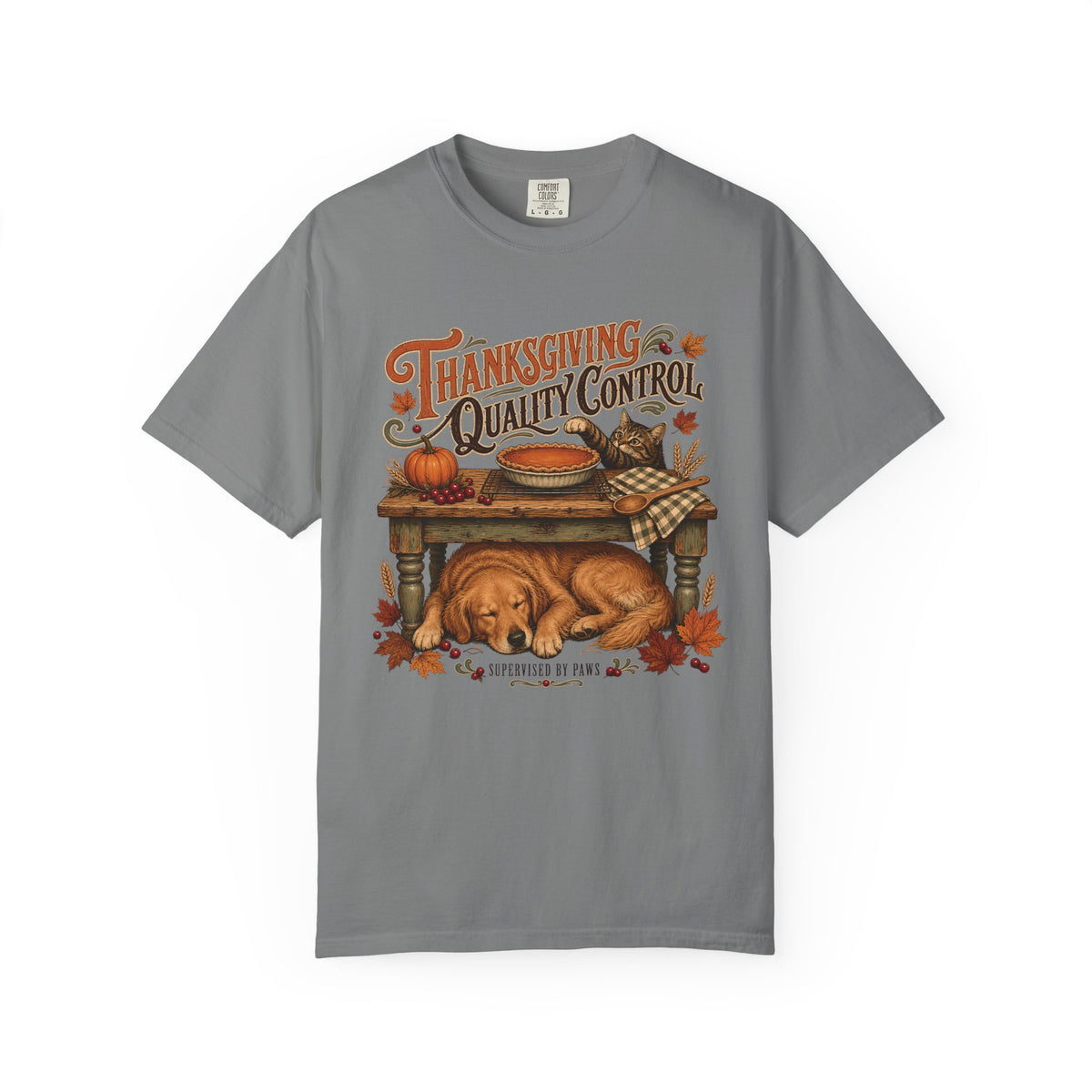 Thanksgiving Quality Control T-Shirt – Funny Dog & Cat Thanksgiving Pet Parent Tee