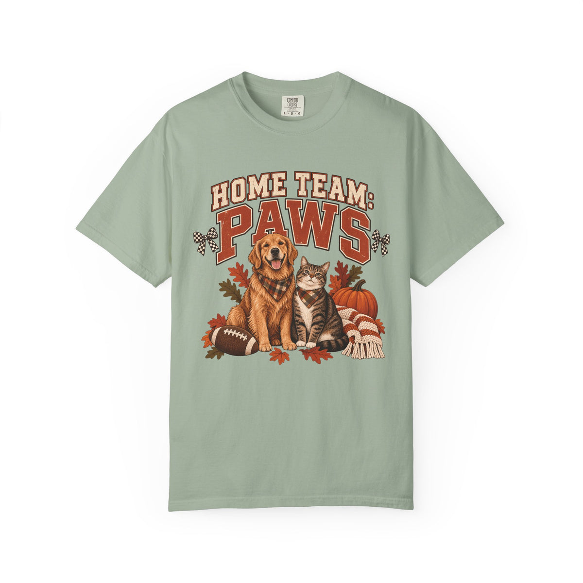 Home Team Paws T-Shirt – Football Dog & Cat Pet Lover Tee