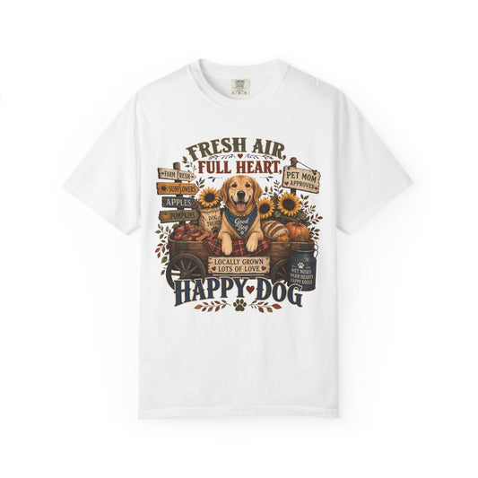 Fresh Air Full Heart Happy Dog — Cute Pet Lover T-Shirt