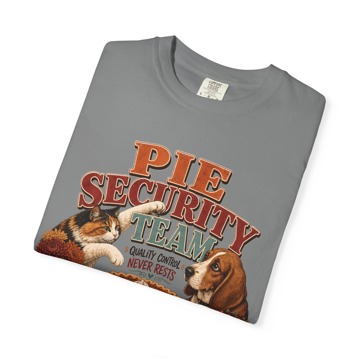 Pie Security Team – Funny Thanksgiving Dog & Cat T-Shirt