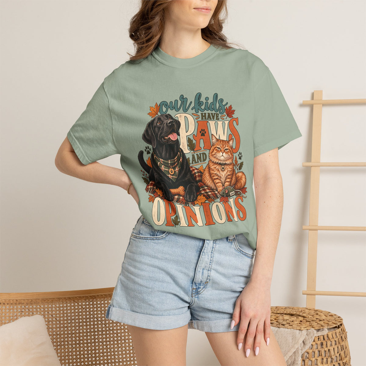 Our Kids Have Paws and Opinions T-Shirt – Funny Dog & Cat Lover Tee