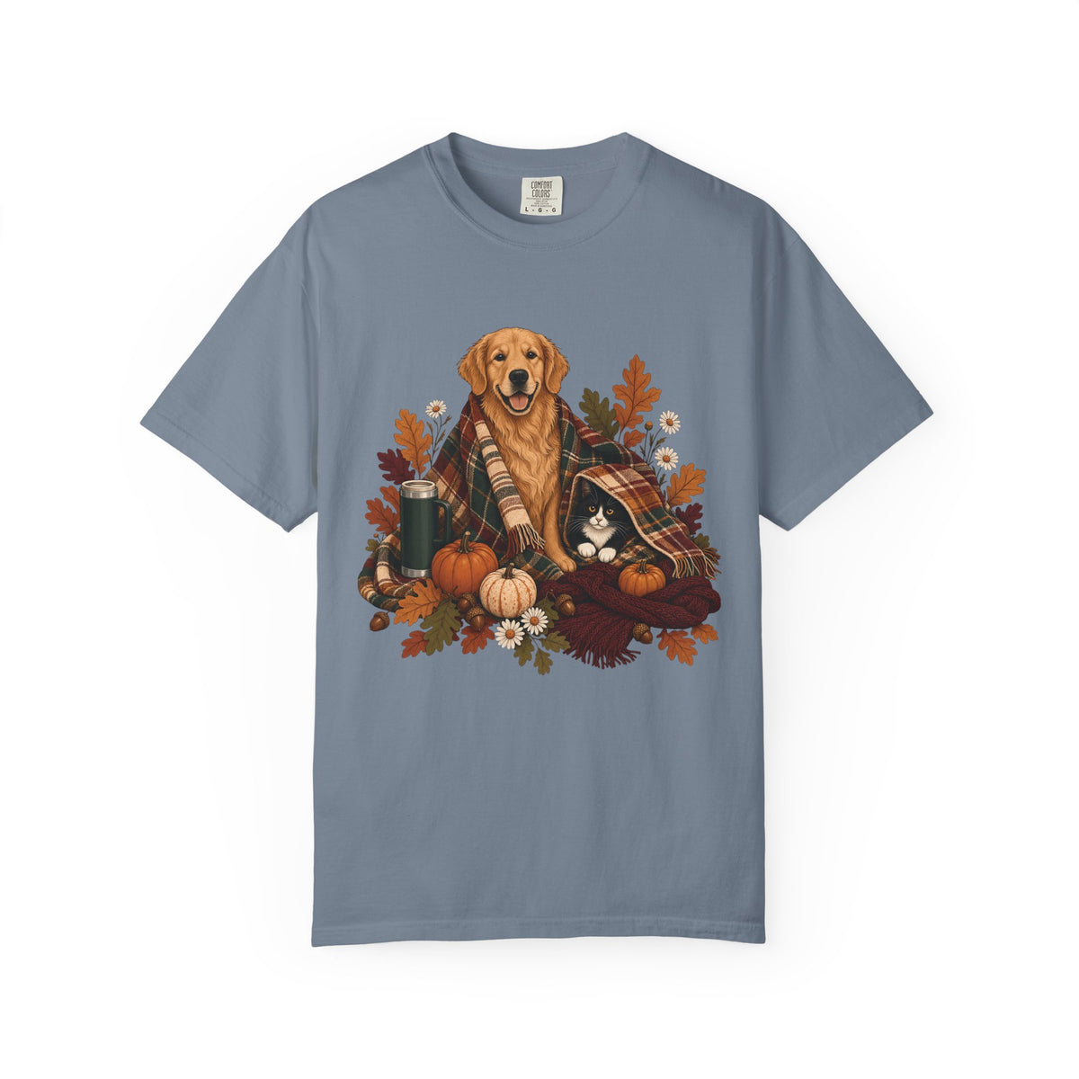Cozy Fall Dog & Cat T-Shirt – Autumn Pet Parent Tee