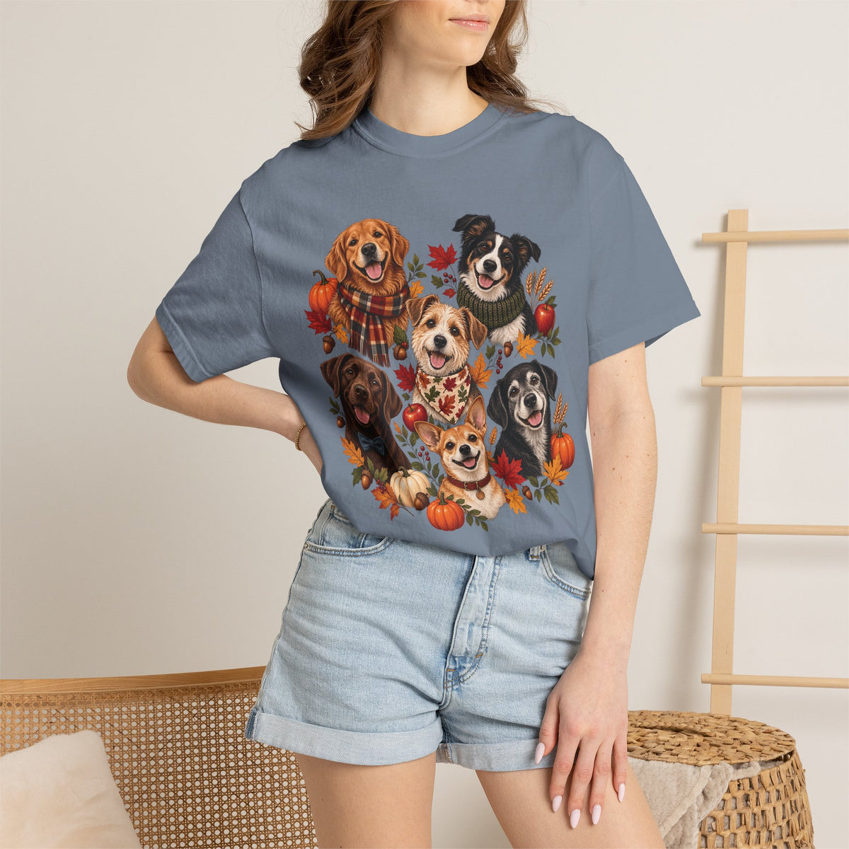 Autumn Dog Family T-Shirt – Multi-Dog Fall Pet Lover Tee