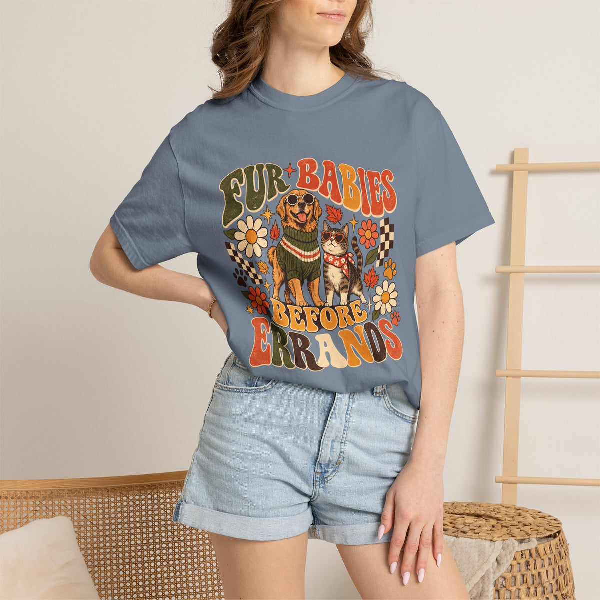 Fur Babies Before Errands T-Shirt – Funny Dog & Cat Pet Lover Tee