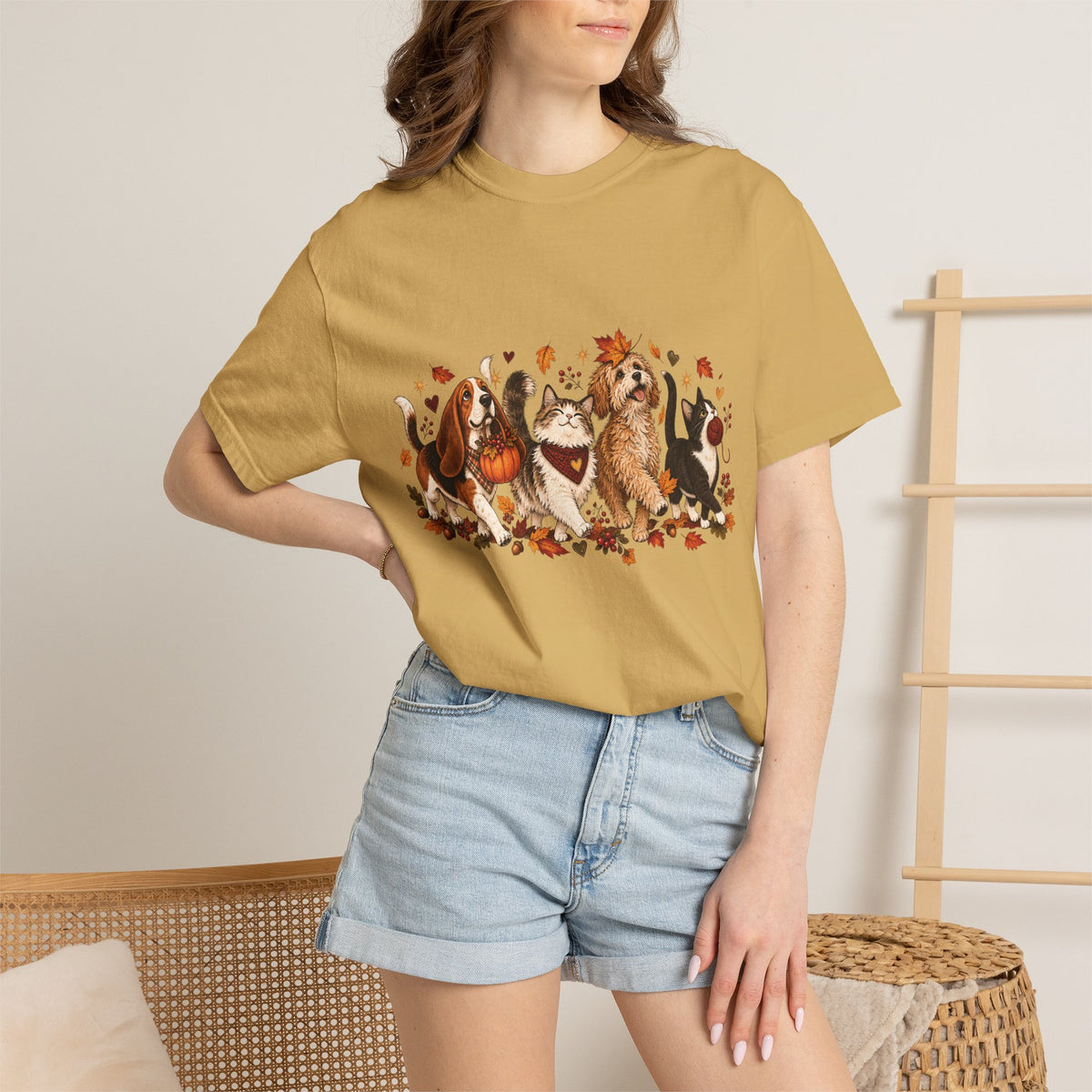 Home Is Where They Wait T-Shirt – Dog & Cat Pet Lover Floral Tee