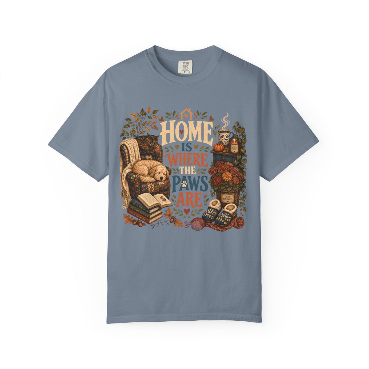Home Is Where the Paws Are – Cozy Dog & Cat Lover T-Shirt