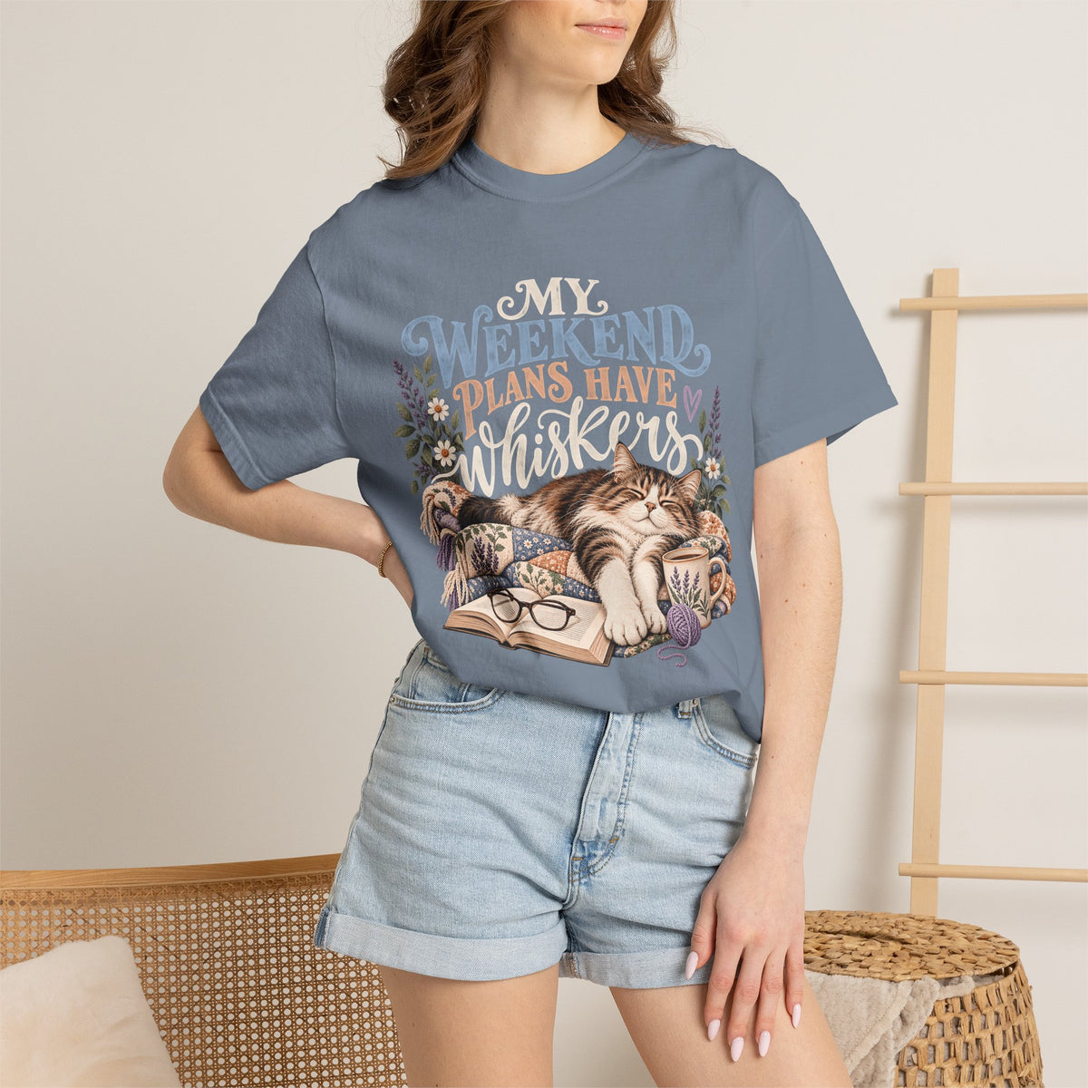 My Weekend Plans Have Whiskers T-Shirt – Cozy Cat Lover Tee