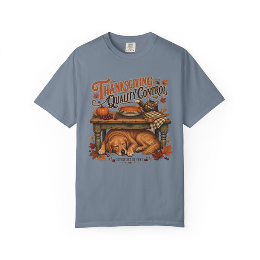 Thanksgiving Quality Control T-Shirt – Funny Dog & Cat Thanksgiving Pet Parent Tee