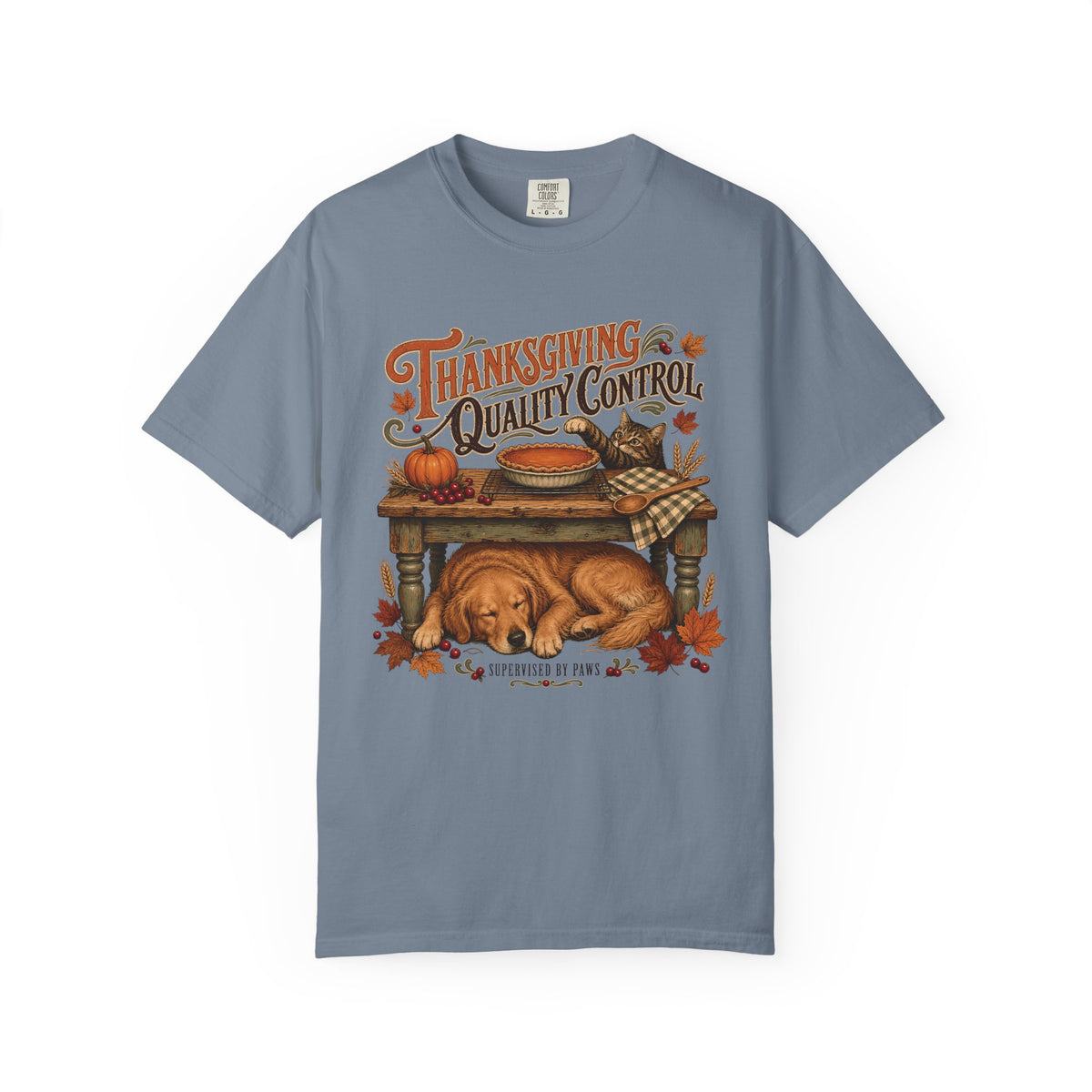 Thanksgiving Quality Control T-Shirt – Funny Dog & Cat Thanksgiving Pet Parent Tee