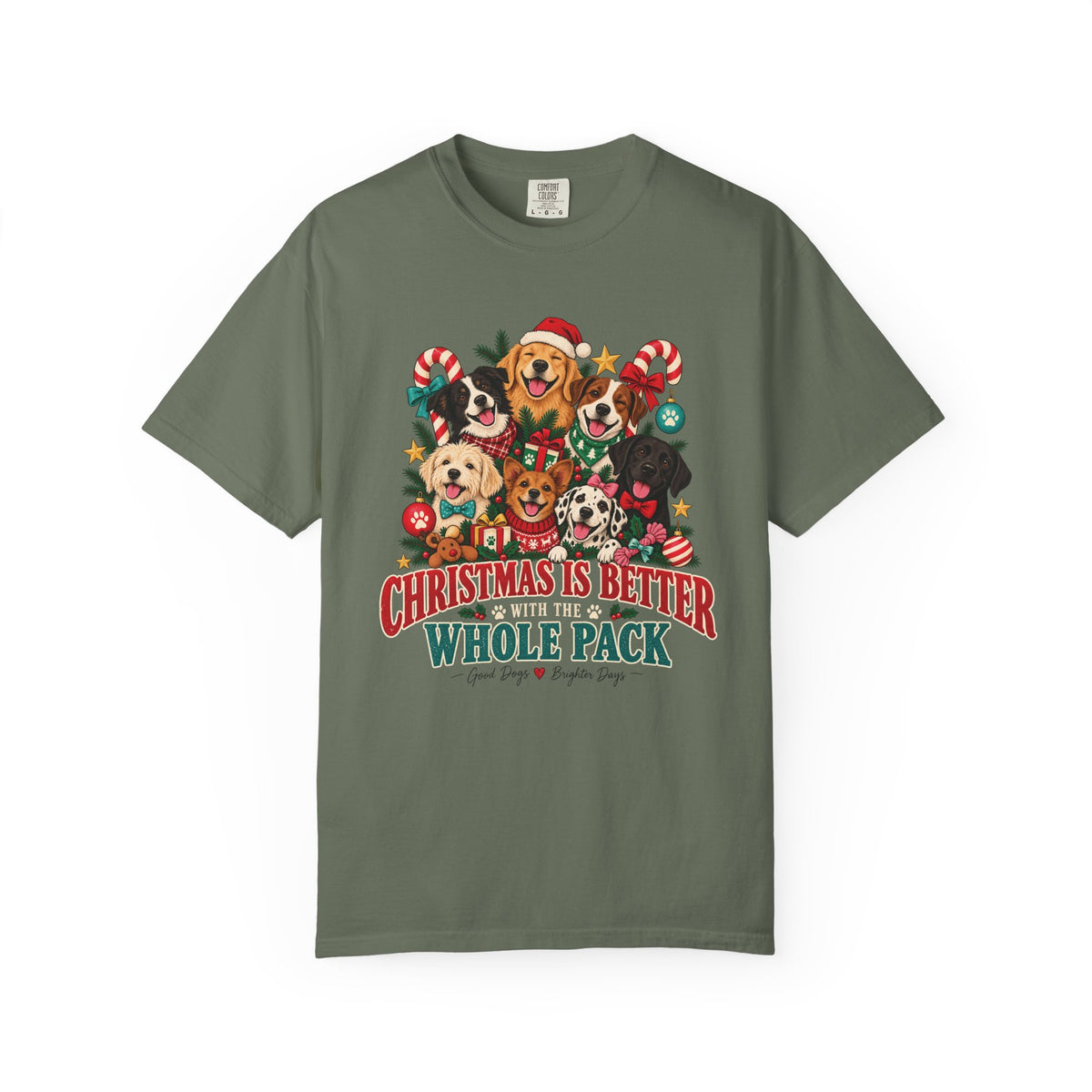 Christmas Is Better With the Whole Pack T-Shirt – Multi-Dog Christmas Tee