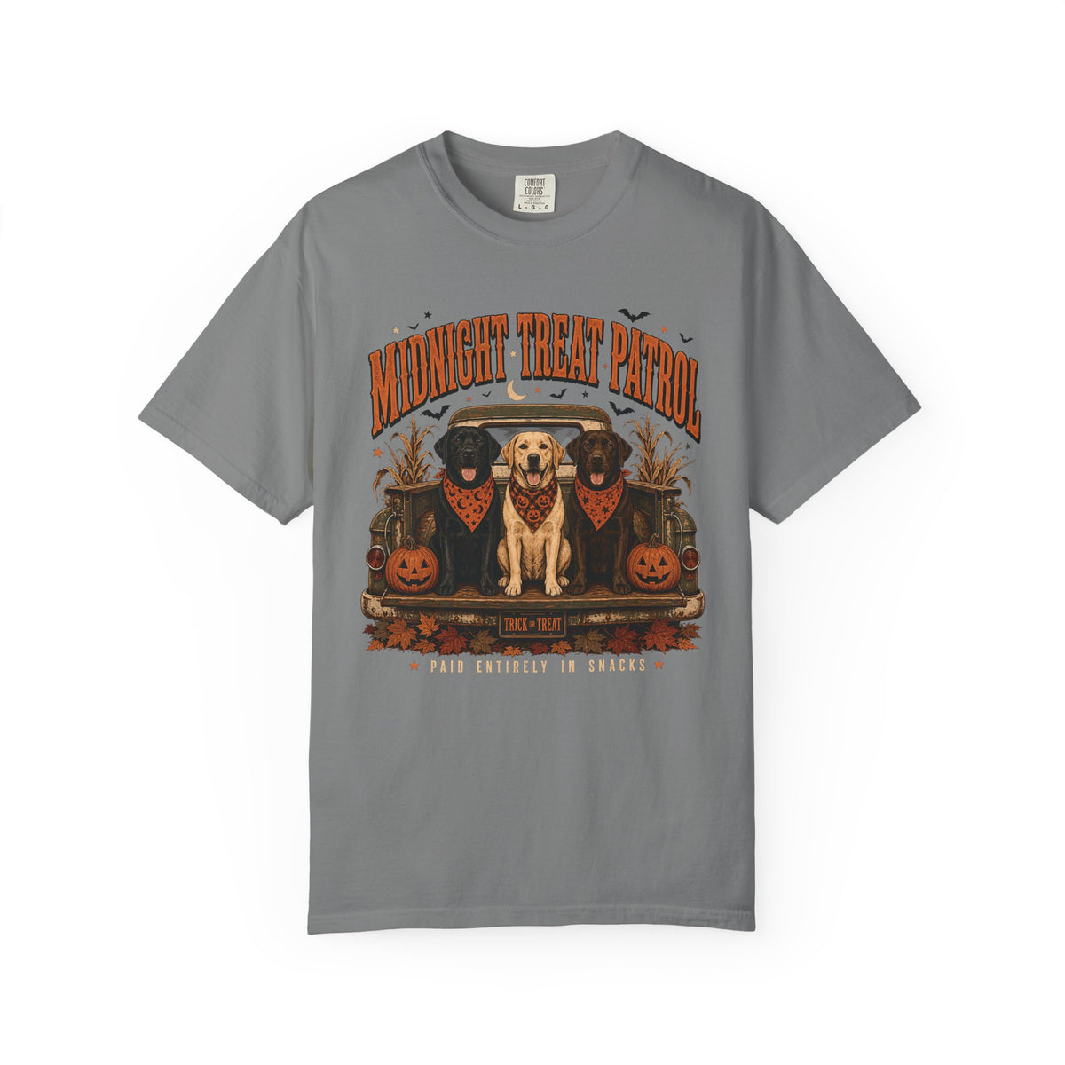 Midnight Treat Patrol Labrador T-Shirt – Funny Halloween Dog Lover Tee