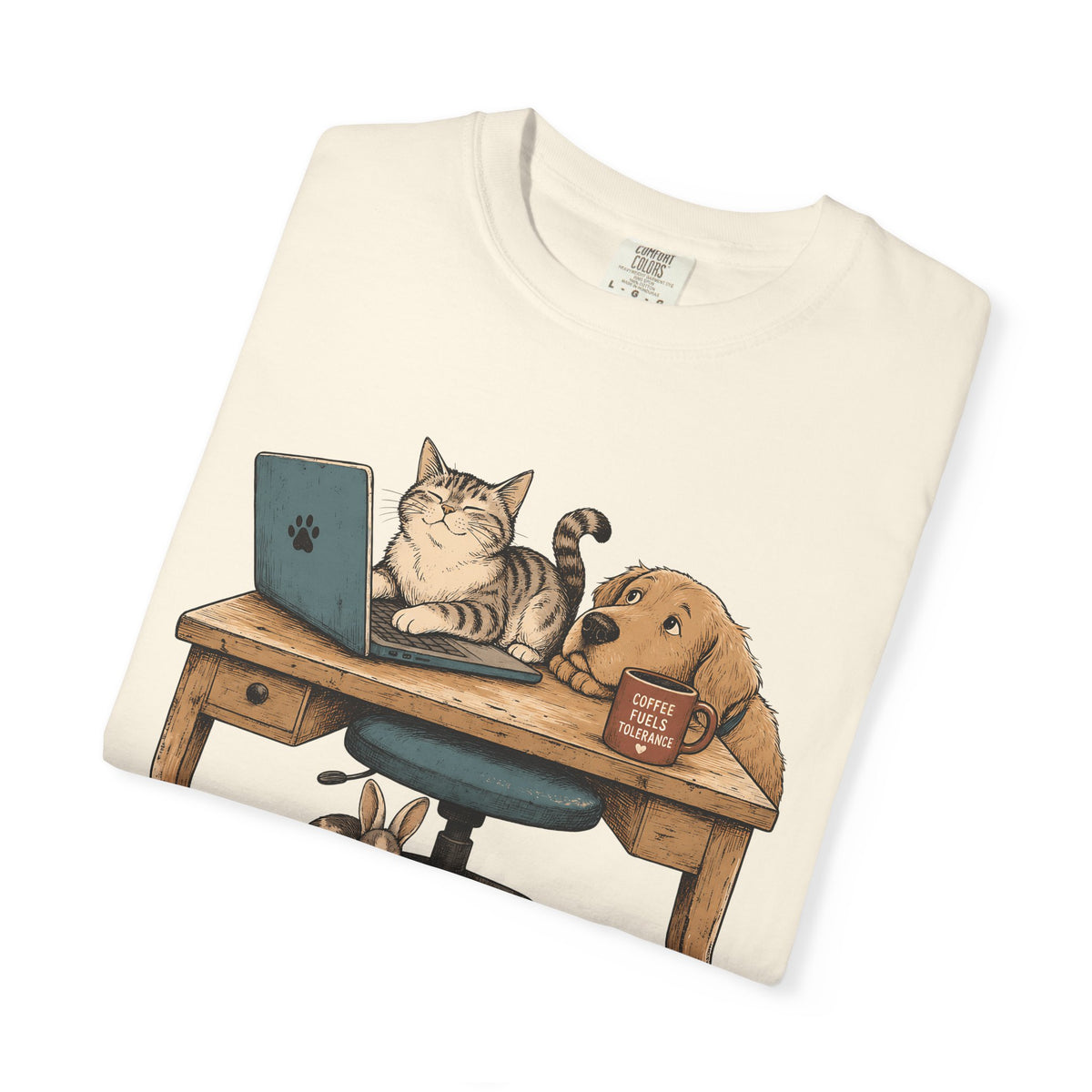 "Working Under Close Supervision" Funny Work From Home Pets T-Shirt
