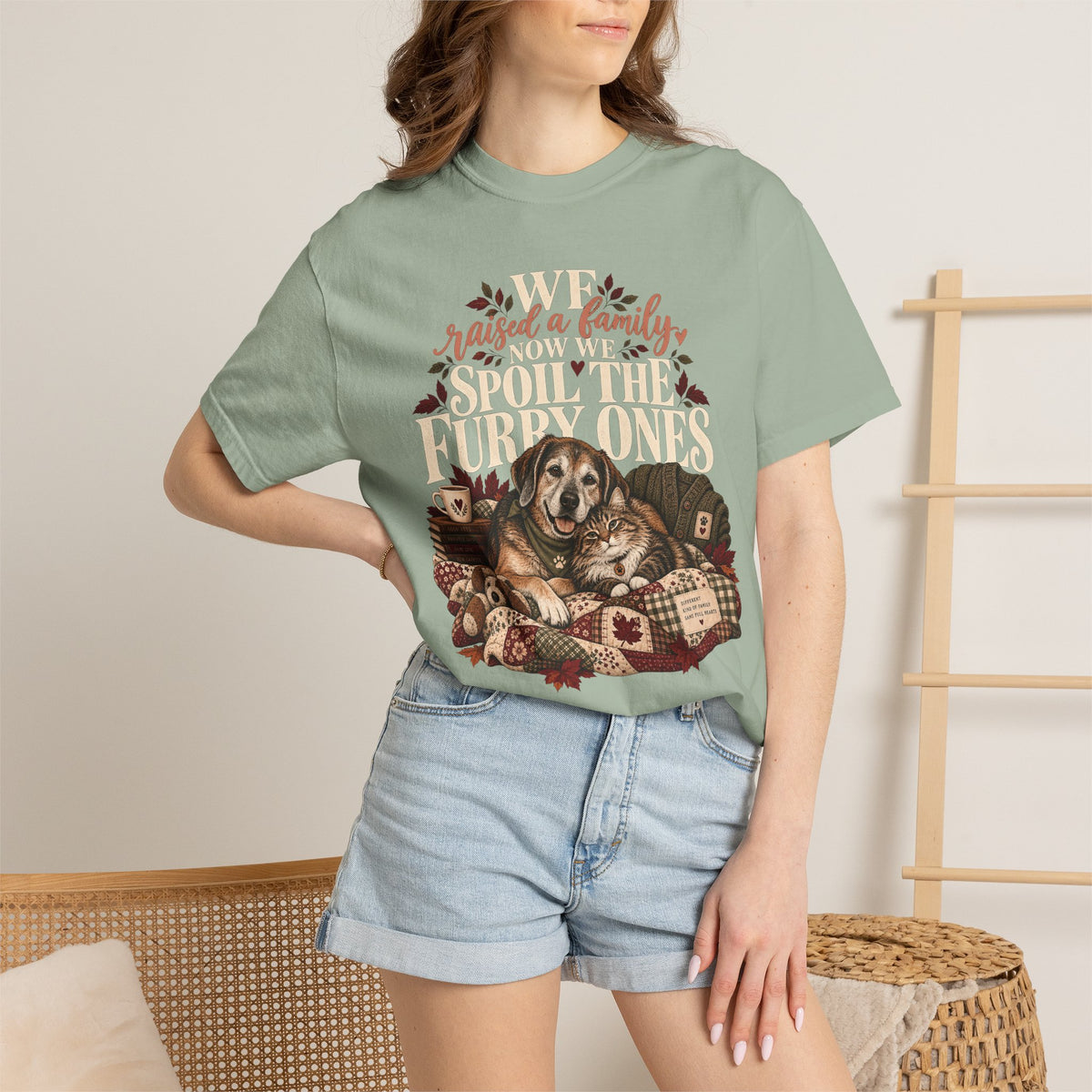 We Raised a Family Now We Spoil the Furry Ones T-Shirt – Dog & Cat Lover Tee