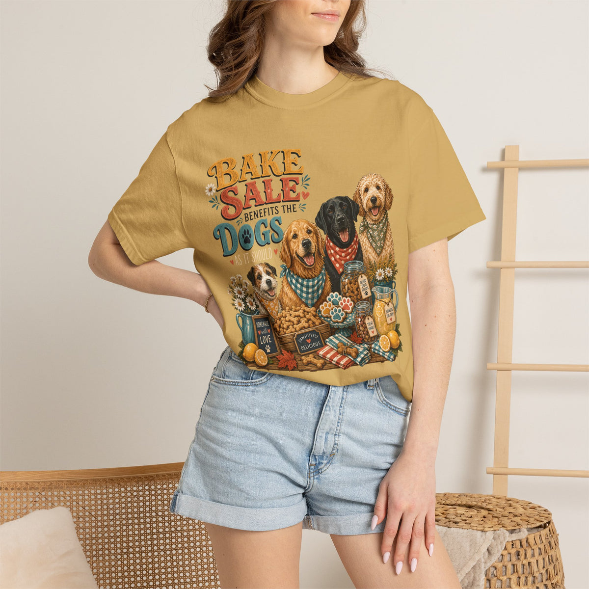 Bake Sale Benefits the Dogs – Funny Dog Lover & Baker T-Shirt