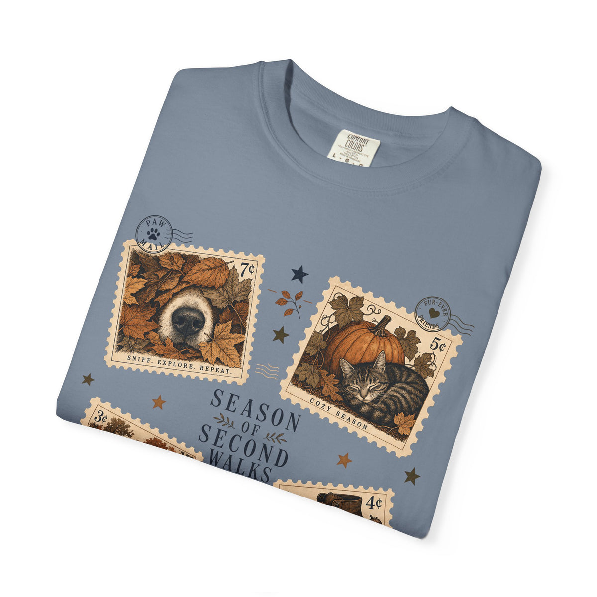 Season of Second Walks T-Shirt – Vintage Fall Dog Walking Pet Parent Tee