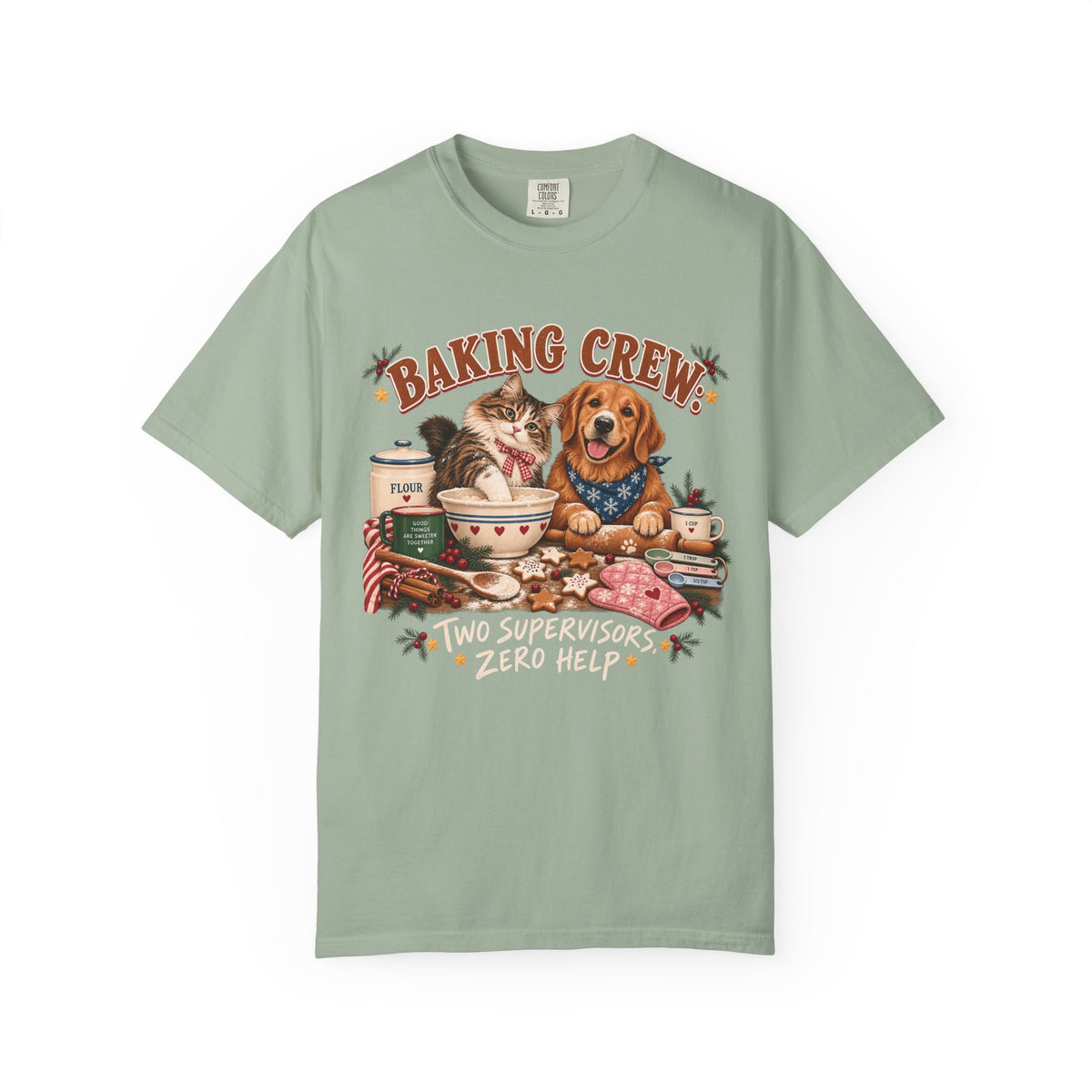 Baking Crew Two Supervisors Zero Help T-Shirt – Funny Christmas Pet Tee