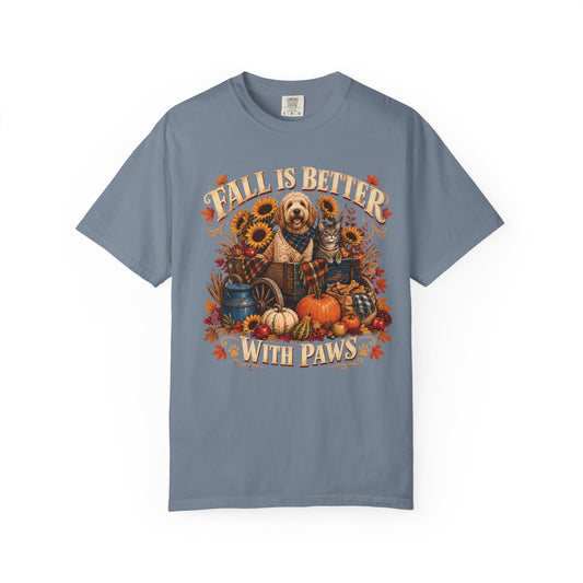 Fall Is Better With Paws – Dog & Cat Autumn T-Shirt