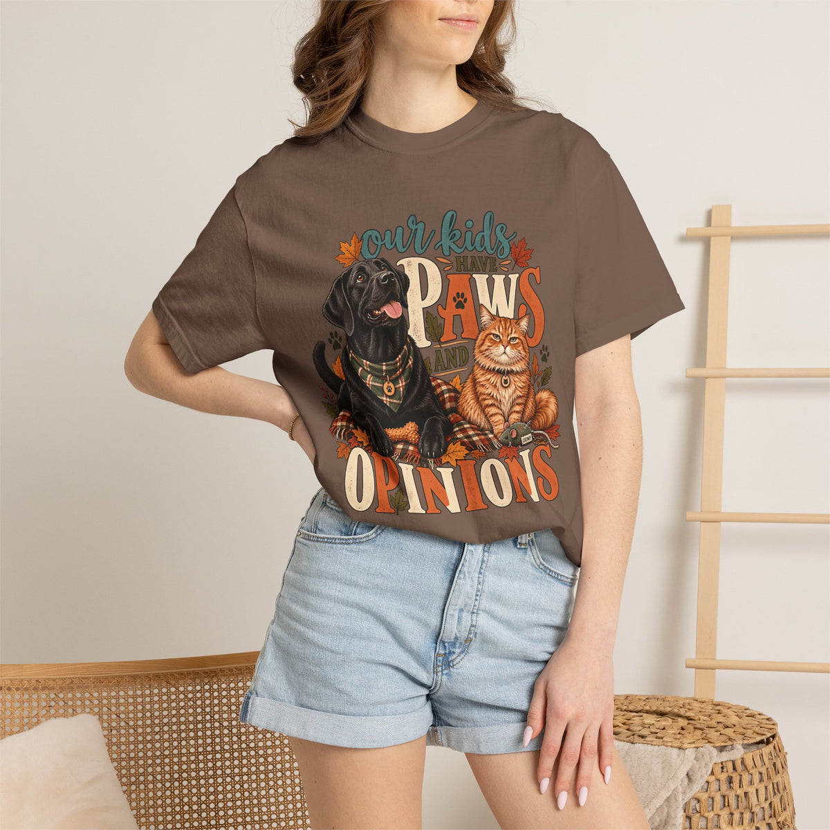 Our Kids Have Paws and Opinions T-Shirt – Funny Dog & Cat Lover Tee