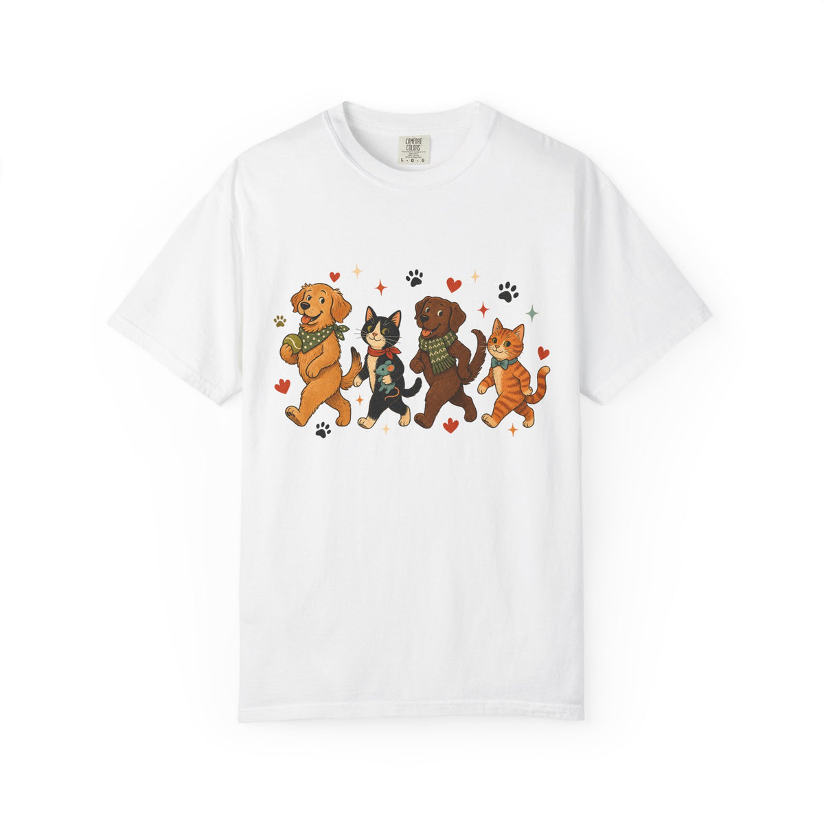 Dog and Cat Parade T-Shirt – Cute Multi-Pet Parent Graphic T-Shirt