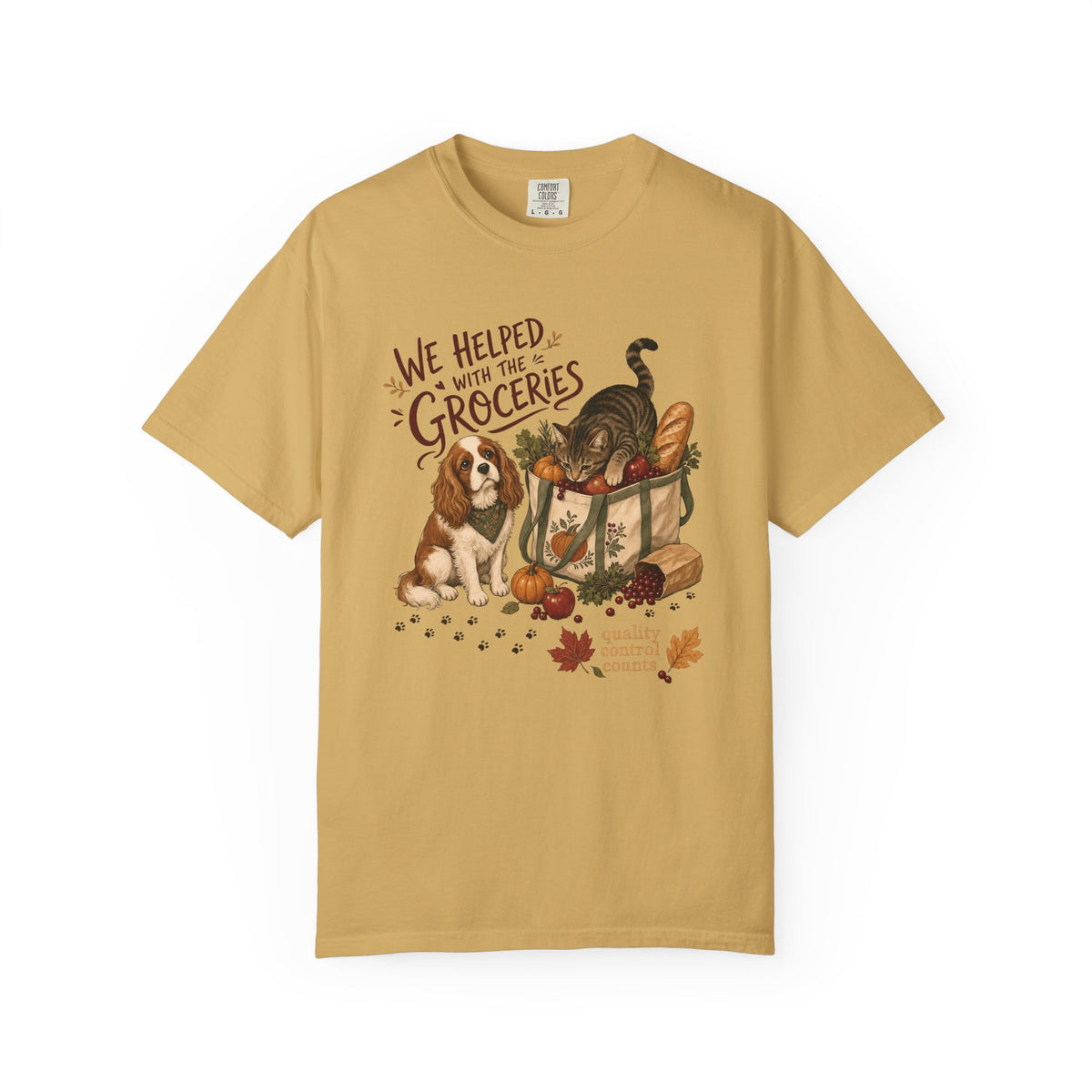 We Helped With the Groceries T-Shirt – Funny Dog & Cat Pet Lover Tee