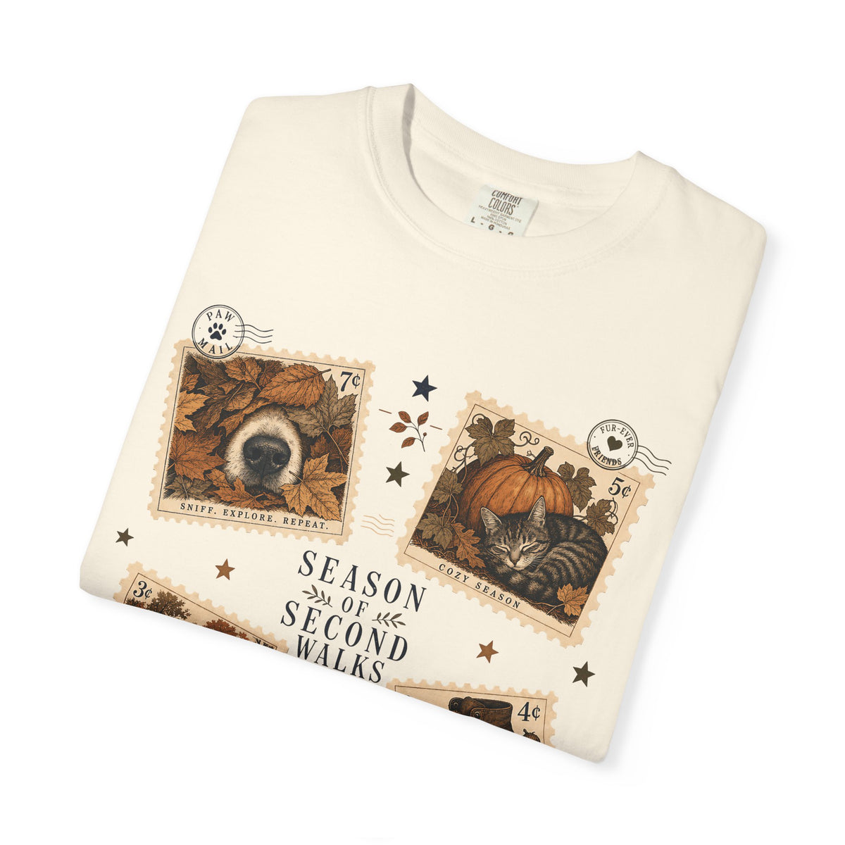 Season of Second Walks T-Shirt – Vintage Fall Dog Walking Pet Parent Tee