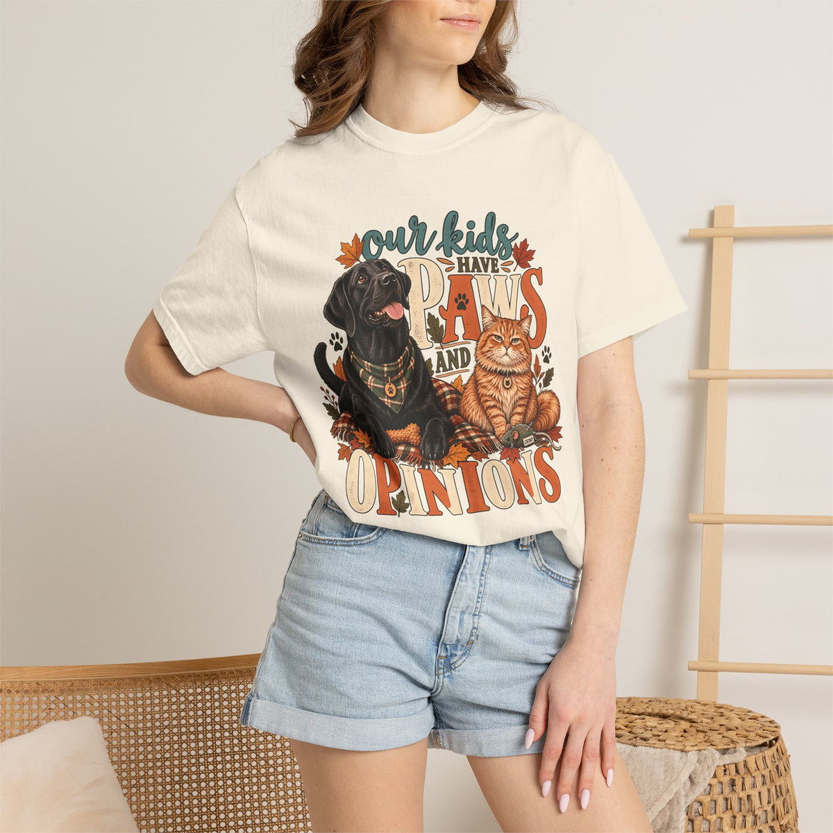 Our Kids Have Paws and Opinions T-Shirt – Funny Dog & Cat Lover Tee