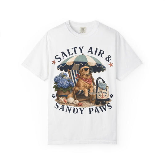 Salty Air and Sandy Paws — Cute Pet Lover Cottage T-Shirt