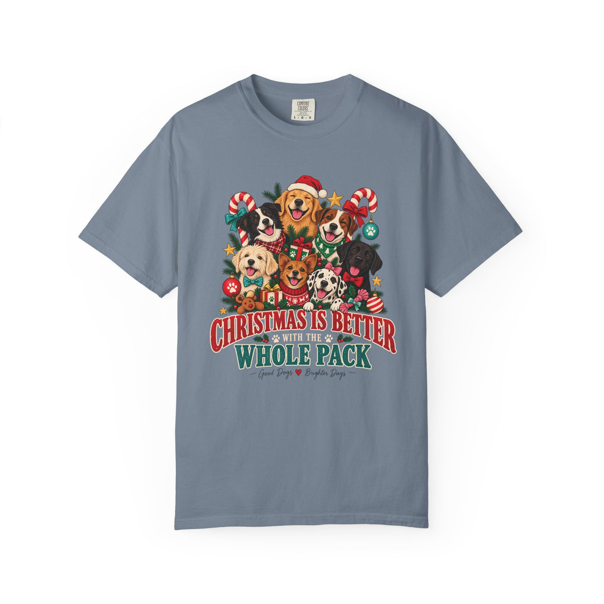 Christmas Is Better With the Whole Pack T-Shirt – Multi-Dog Christmas Tee