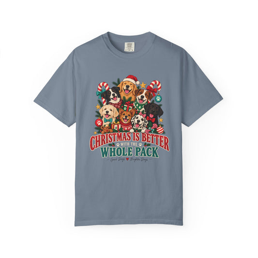 Christmas Is Better With the Whole Pack T-Shirt – Multi-Dog Christmas Tee