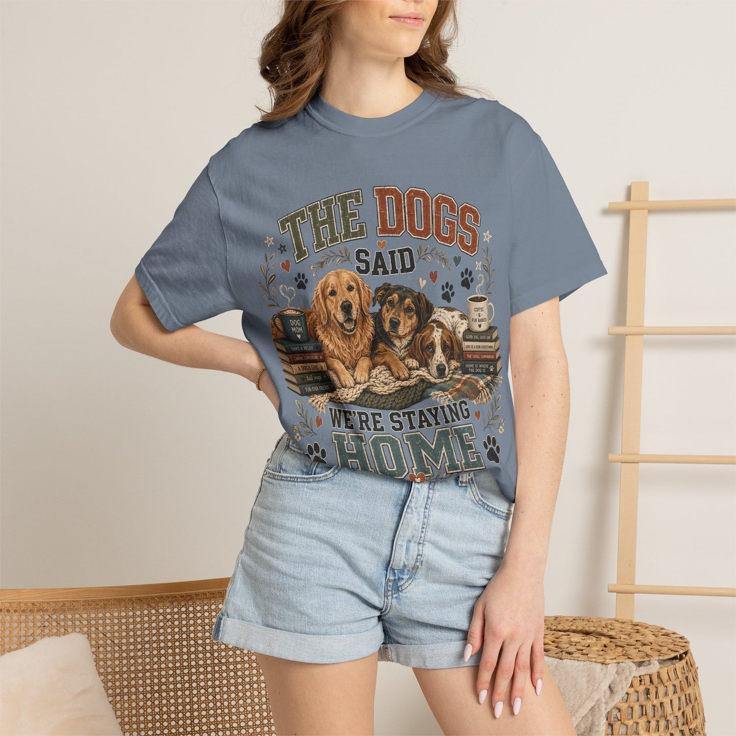 Dog Mom Staying Home Graphic - Cute Pet Lover T-Shirt