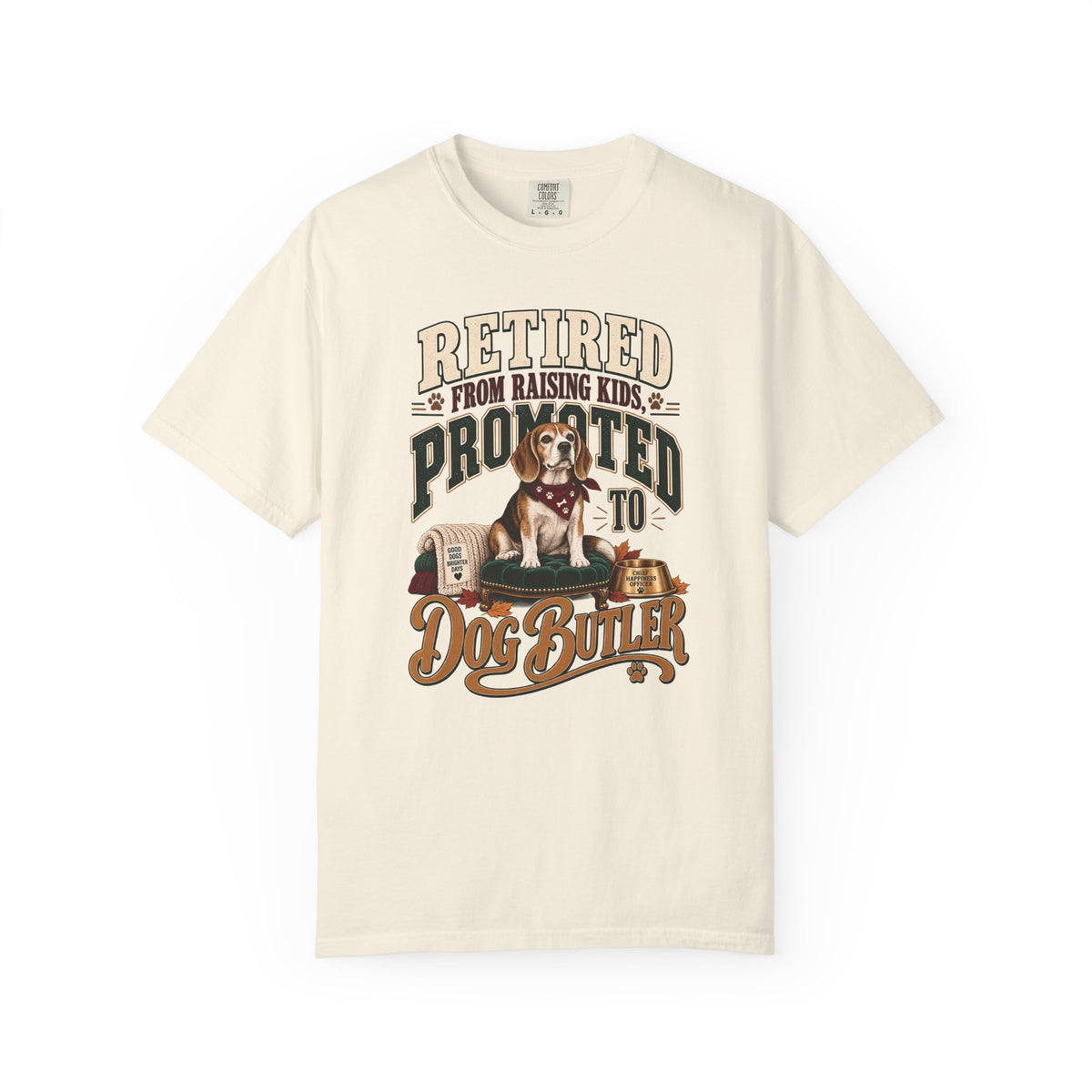 Retired From Raising Kids Promoted to Dog Butler T-Shirt – Funny Empty Nester Gift