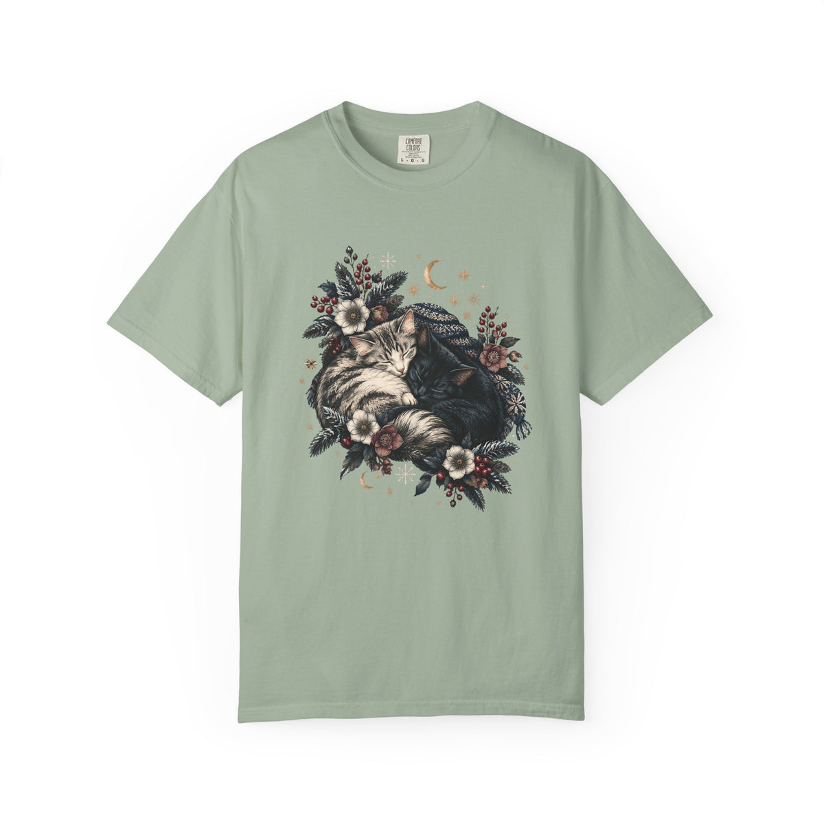 Sleeping Cats Winter T-Shirt – Celestial Cozy Cat Lover Tee