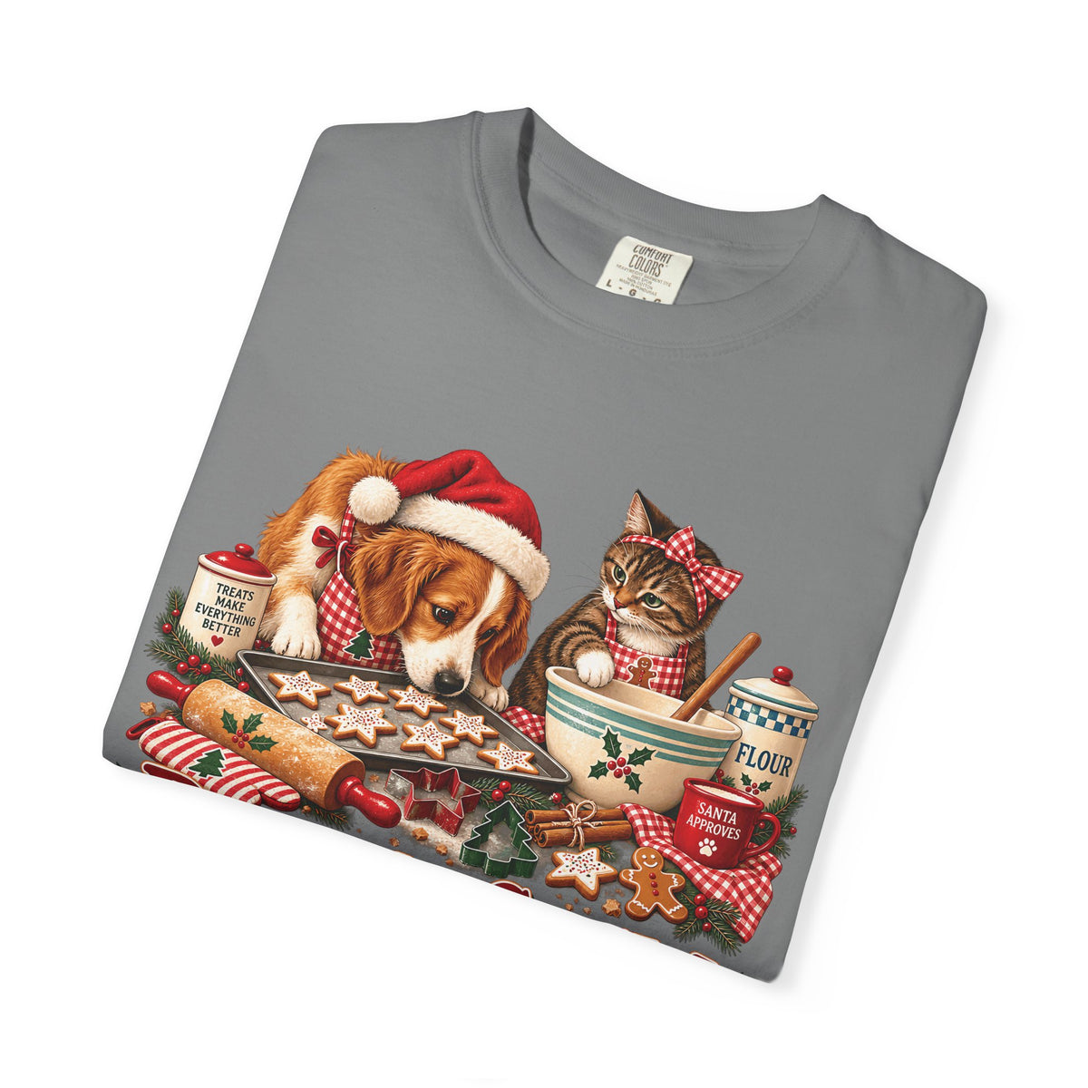 Baking Crew Two Paws Too Many T-Shirt – Funny Christmas Pet Baking Tee
