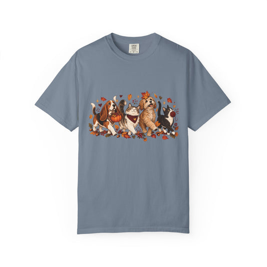 Home Is Where They Wait T-Shirt – Dog & Cat Pet Lover Floral Tee