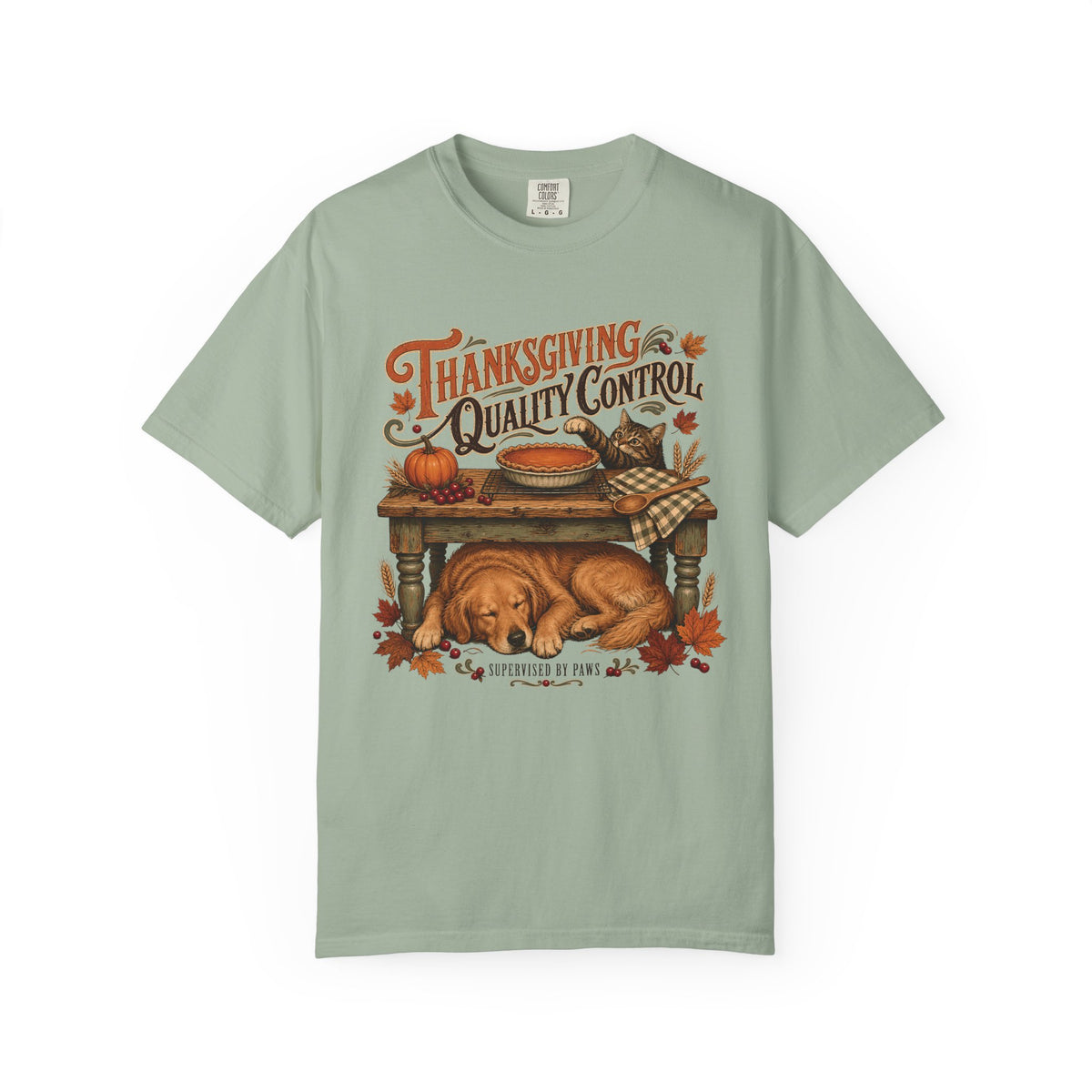 Thanksgiving Quality Control T-Shirt – Funny Dog & Cat Thanksgiving Pet Parent Tee