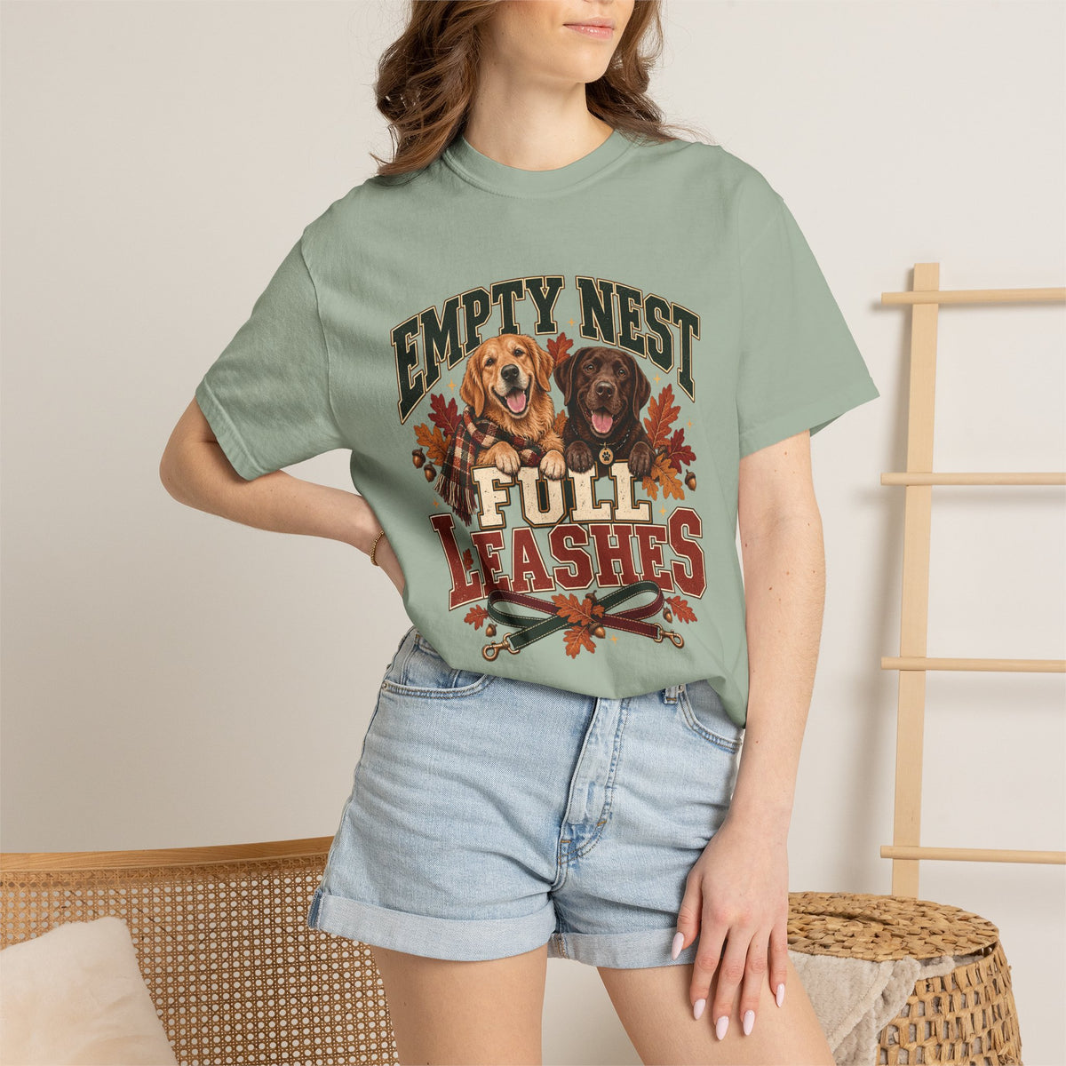 Empty Nest Full Leashes T-Shirt – Funny Empty Nester Dog Lover Tee