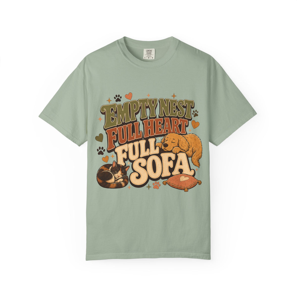 Empty Nest Full Heart Full Sofa Dog and Cat T-Shirt