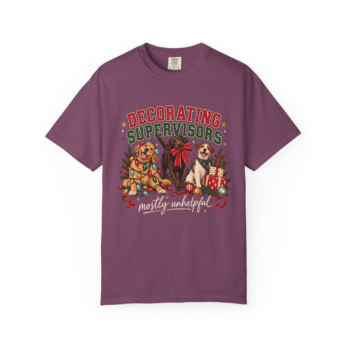 Decorating Supervisors Mostly Unhelpful T-Shirt – Funny Christmas Dog Tee